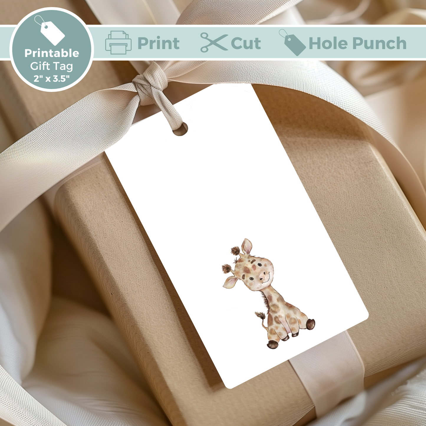 Printable Birthday Gift Tag Bundle - Safari Animals