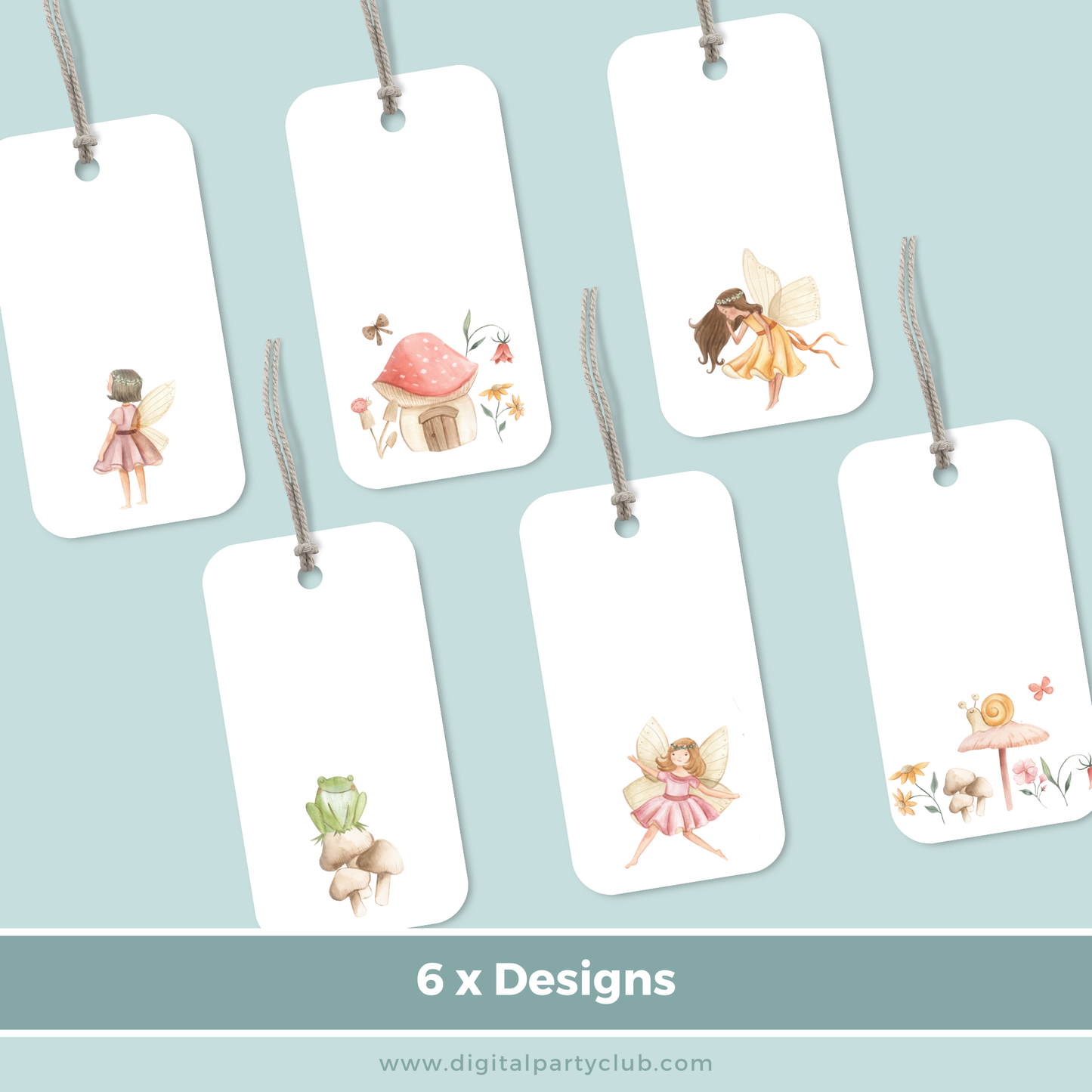 Printable Birthday Gift Tag Bundle - Fairy