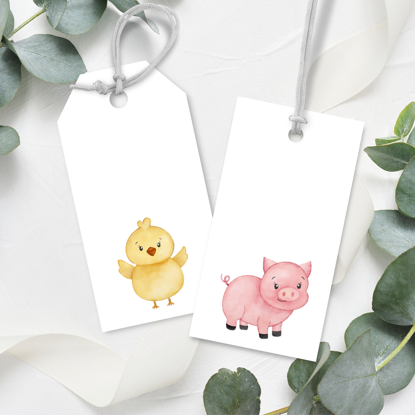 Printable Birthday Gift Tag Bundle - Farm Animals