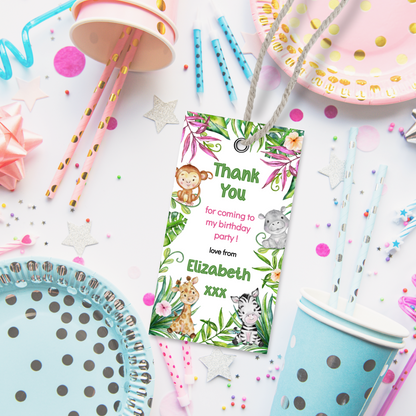 Editable Birthday Thank You Tag - Let's Go Wild