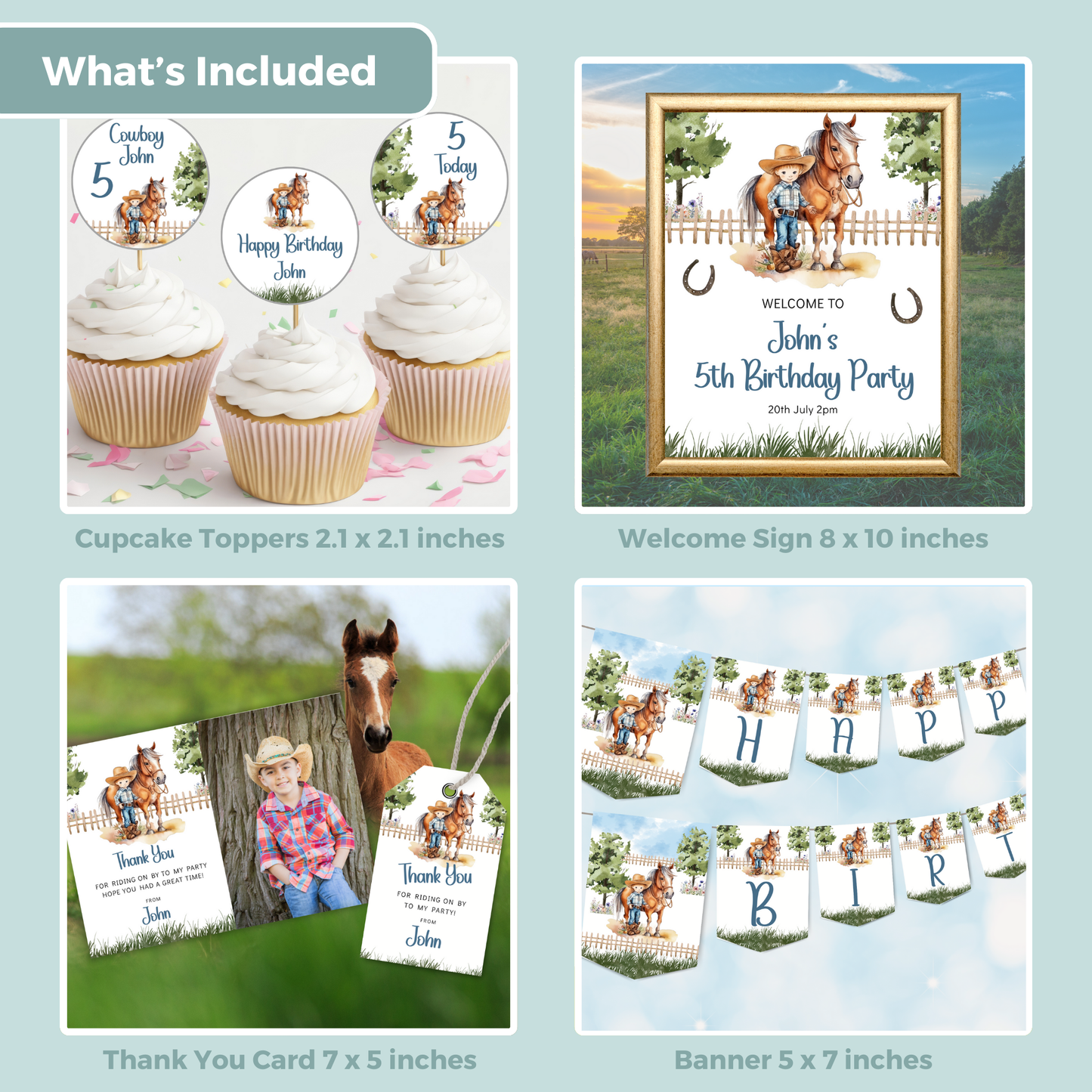 Editable Birthday Bundle - Saddle Up Boy