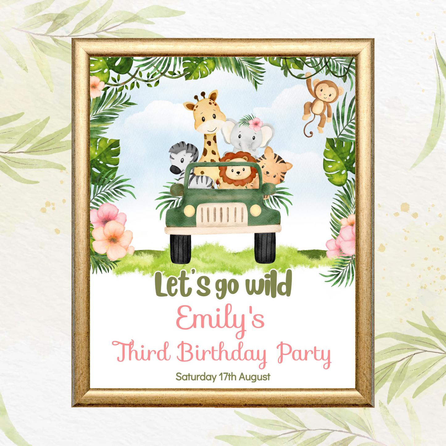 Editable Birthday Welcome Sign - Safari