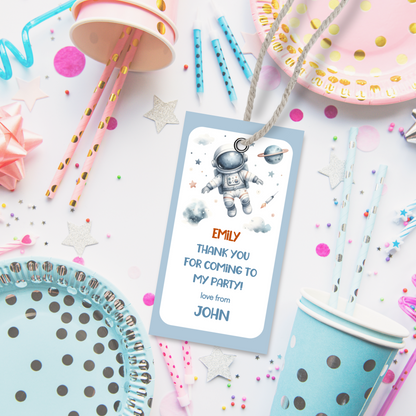 Editable Birthday Thank You Tag - Spaceman