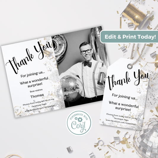 Editable Thank You Card - Surprise