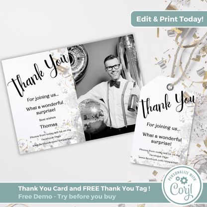 Editable Thank You Card - Surprise