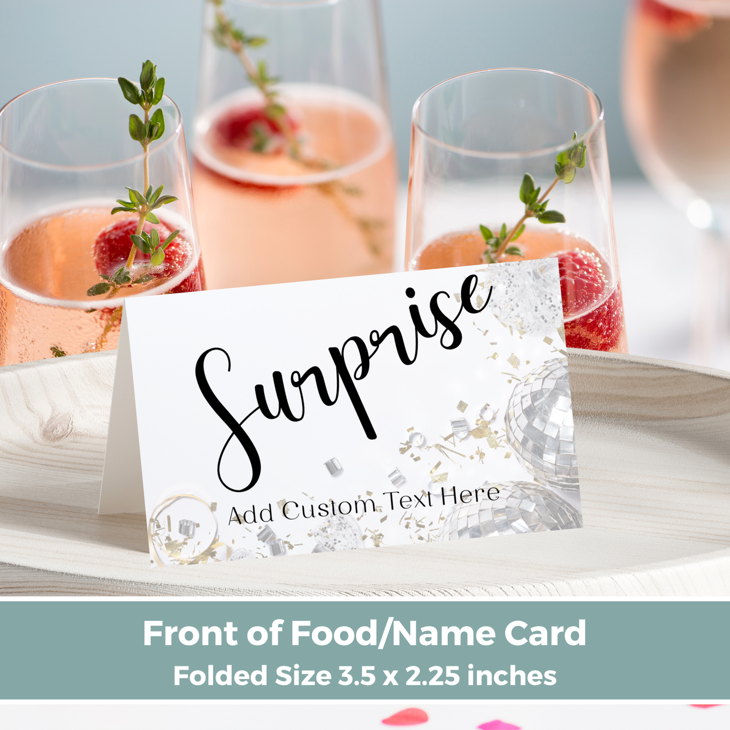 Editable Birthday Food Label / Name Card - Surprise