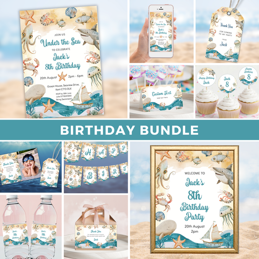 Editable Birthday Bundle - Under the Sea