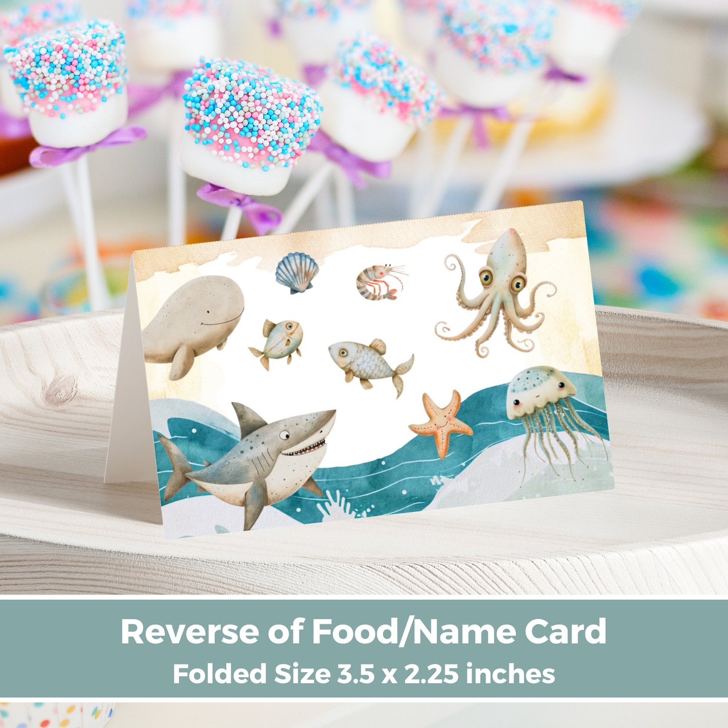 Editable Birthday Food Label / Name Card - Under the Sea Boy