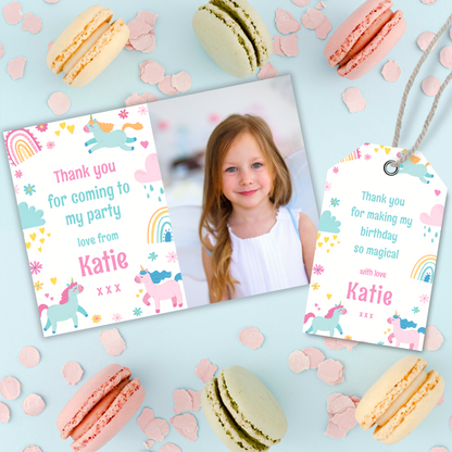 Editable Thank You Card - Unicorn