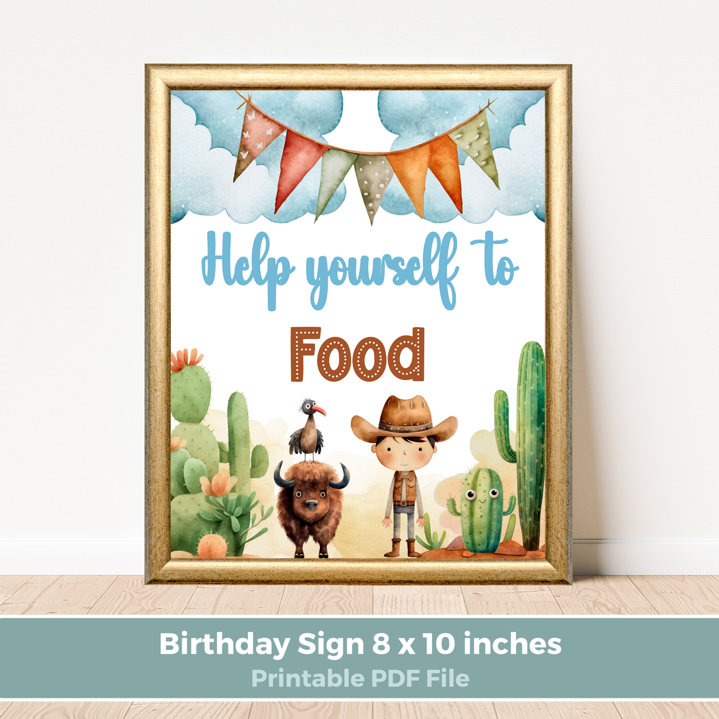 Printable Birthday Food Sign - Wild West