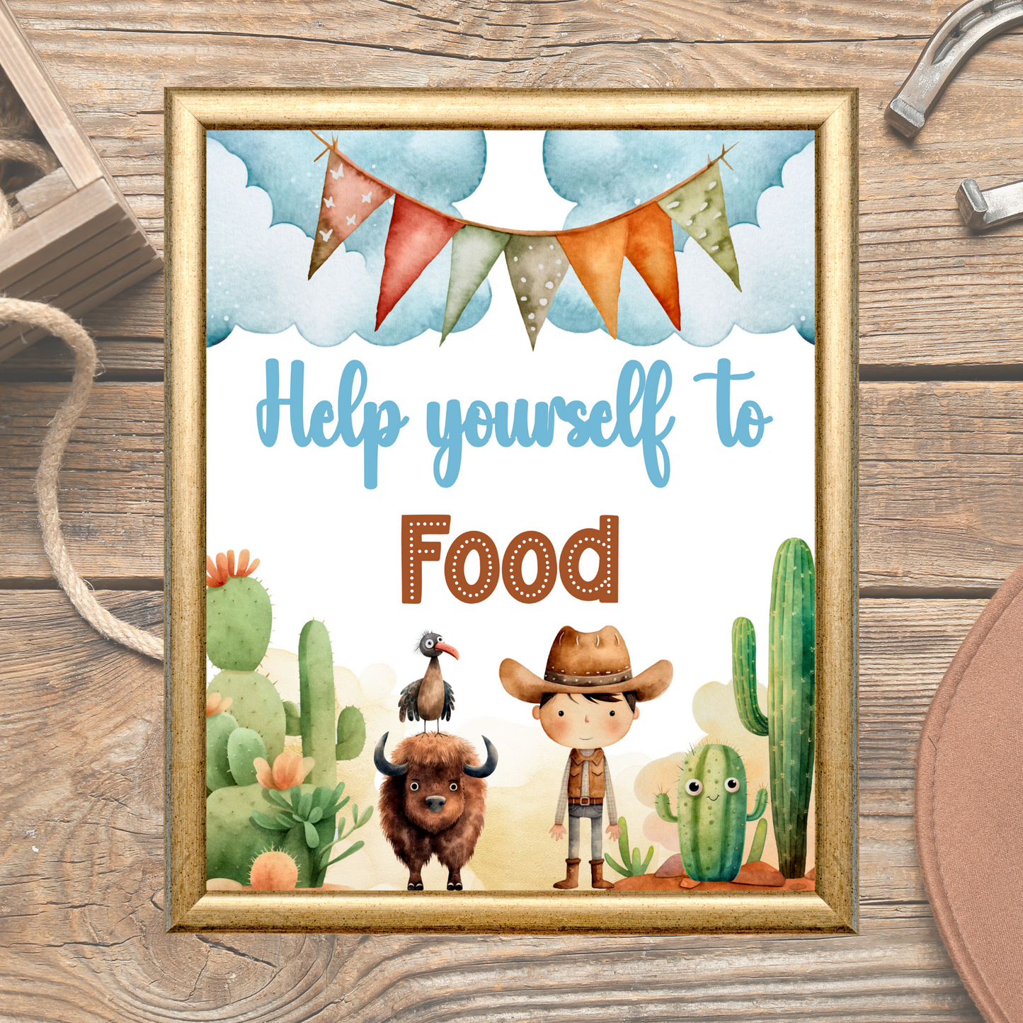 Printable Birthday Food Sign - Wild West