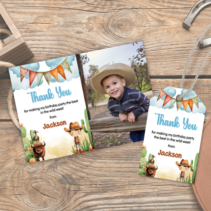 Editable Thank You Card - Wild West